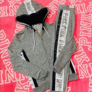 PINK Grey Bling Set